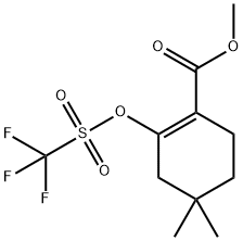 4,4-二甲基-2-[(三氟甲基磺酰基)氧基]环己-1-烯-1-羧酸甲酯 结构式