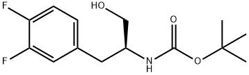 (S) - 叔丁基(1-(3,4-二氟苯基)-3-羟基丙-2-基)氨基甲酸酯 结构式