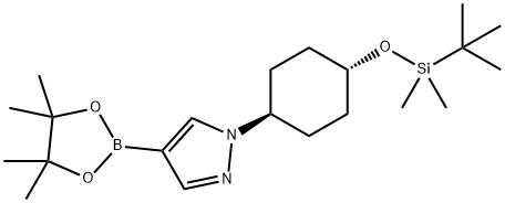 1-((1s,4s)-4-(tert-butyldimethylsilyloxy)cyclohexyl)-4-(4,4,5,5-tetramethyl-1,3,2-dioxaborolan-2-yl)-1H-pyrazole, 1257997-17-3, 结构式