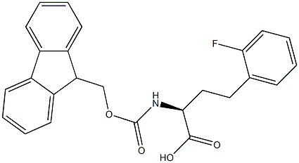 (S)-2-((((9H-芴-9-基)甲氧基)羰基)氨基)-4-(2-氟苯基)丁酸, 1260587-53-8, 结构式
