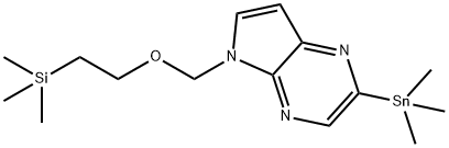 5-((2-(trimethylsilyl)ethoxy)methyl)-2-(trimethylstannyl)-5H-pyrrolo[2,3-b]pyrazine Structure