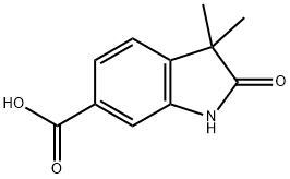 3,3-二甲基-2-氧代-2,3-二氢-1H-吲哚-6-羧酸 结构式