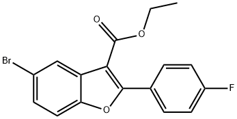 ETHYL 5-BROMO-2-(4-FLUOROPHENYL)BENZOFURAN-3-CARBOXYLATE, 1333340-13-8, 结构式