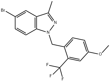 5-Bromo-1-(4-methoxy-2-(trifluoromethyl)benzyl)-3-methyl-1H-indazole Structure