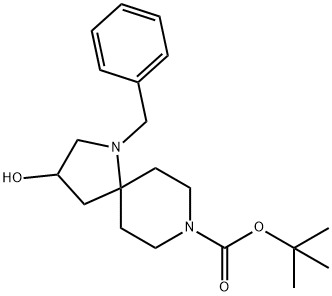 1,8-二氮杂螺[4.5]癸烷-8-羧酸,3-羟基-1-(苯甲基)-,叔丁酯 结构式