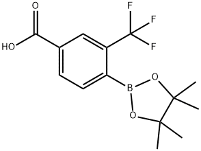 4-(4,4,5,5-四甲基-1,3,2-二氧杂硼烷-2-基)-3-(三氟甲基)苯甲酸, 1383968-53-3, 结构式