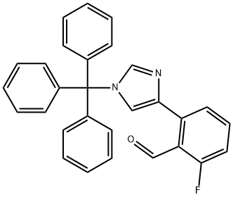 2-氟-6-(1-三苯甲基-1H-咪唑-4-)苯甲醛, 1402838-09-8, 结构式