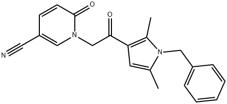 1-[2-(1-Benzyl-2,5-dimethyl-1H-pyrrol-3-yl)-2-oxo-ethyl]-6-oxo-1,6-dihydro-pyridine-3-carbonitrile, 1449747-00-5, 结构式