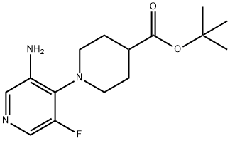 1-(3-アミノ-5-フルオロピリジン-4-イル)ピペリジン-4-カルボン酸TERT-ブチル 化学構造式