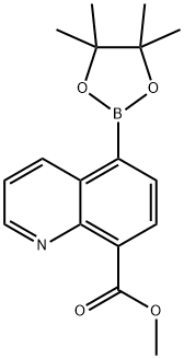 5-(4,4,5,5-四甲基-1,3,2-二氧硼戊烷-2-基)喹啉-8-甲酸甲酯, 1627722-90-0, 结构式