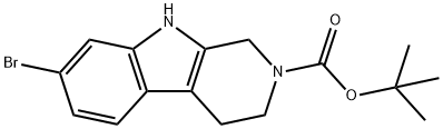 2H-吡啶并〔3,4-B〕吲哚-2-羧酸7-溴-1,3,4,9-四氢-1,1-二甲基乙基酯 结构式