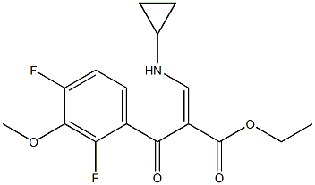 alpha-[(cyclopropylamino)methylene]-2,4-difluoro-3-methoxy-beta-oxo-benzenepropanoic acid ethyl ester Structure