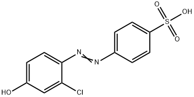 ( E ) - 4 - ( ( 2 -氯- 4 -羟基苯基二氮烯基)苯磺酸, 253801-34-2, 结构式