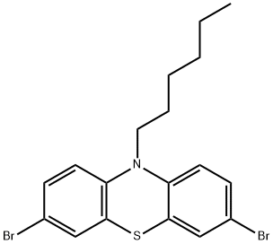 3,7-二溴-10-己基吩噻嗪 结构式