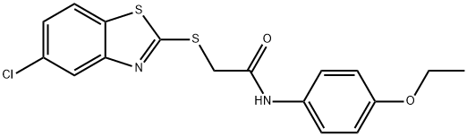 2-[(5-chloro-1,3-benzothiazol-2-yl)sulfanyl]-N-(4-ethoxyphenyl)acetamide 结构式