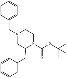 (R)-tert-butyl 2,4-dibenzylpiperazine-1-carboxylate Structure