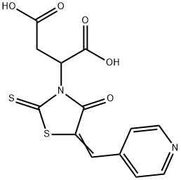 2-[4-oxo-5-(4-pyridinylmethylene)-2-thioxo-1,3-thiazolidin-3-yl]succinic acid Structure