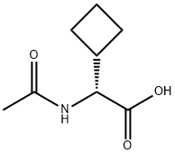 (R)-2-アセトアミド-2-シクロブチル酢酸 化学構造式