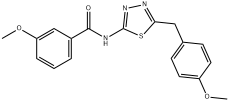3-methoxy-N-[5-(4-methoxybenzyl)-1,3,4-thiadiazol-2-yl]benzamide Structure