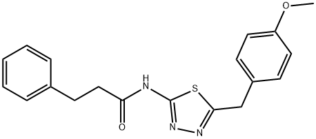 N-[5-(4-methoxybenzyl)-1,3,4-thiadiazol-2-yl]-3-phenylpropanamide Structure
