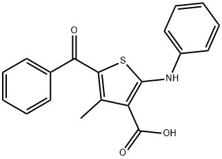 5-Benzoyl-4-methyl-2-(phenylamino)thiophene-3-carboxylic acid Structure