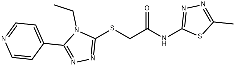 2-{[4-ethyl-5-(4-pyridinyl)-4H-1,2,4-triazol-3-yl]thio}-N-(5-methyl-1,3,4-thiadiazol-2-yl)acetamide Structure