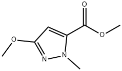 3-メトキシ-1-メチル-1H-ピラゾール-5-カルボン酸メチル 化学構造式