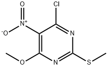 4-chloro-6-methoxy-2-(methylthio)-5-nitropyrimidine Structure