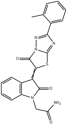 2-{(3E)-3-[2-(2-methylphenyl)-6-oxo[1,3]thiazolo[3,2-b][1,2,4]triazol-5(6H)-ylidene]-2-oxo-2,3-dihydro-1H-indol-1-yl}acetamide Structure