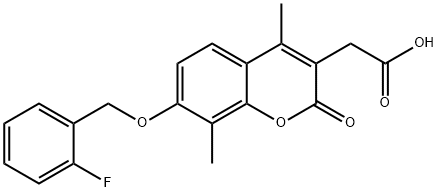 {7-[(2-fluorobenzyl)oxy]-4,8-dimethyl-2-oxo-2H-chromen-3-yl}acetic acid Structure