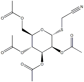 氰基甲基 2,3,4,6-四-O-乙酰基-1-硫代-ALPHA-D-吡喃甘露糖苷 结构式