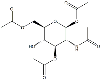 2-(Acetylamino)-2-deoxy-beta-D-glucopyranose 1,3,6-triacetate Struktur