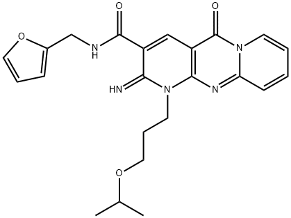 N-(2-furylmethyl)-2-imino-1-(3-isopropoxypropyl)-5-oxo-1,5-dihydro-2H-dipyrido[1,2-a:2,3-d]pyrimidine-3-carboxamide Structure