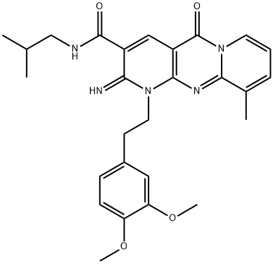 1-[2-(3,4-dimethoxyphenyl)ethyl]-2-imino-N-isobutyl-10-methyl-5-oxo-1,5-dihydro-2H-dipyrido[1,2-a:2,3-d]pyrimidine-3-carboxamide Structure