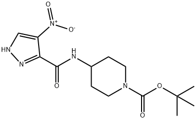 4-[(4-nitro-1H-pyrazole-3-carbonyl)amino]piperidine-1-carboxylic acid tert-butyl ester Structure