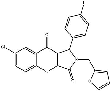 7-chloro-1-(4-fluorophenyl)-2-(furan-2-ylmethyl)-1,2-dihydrochromeno[2,3-c]pyrrole-3,9-dione Structure