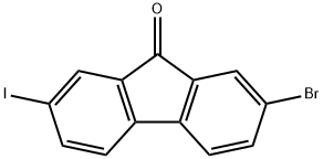 2-ブロモ-7-ヨード-9H-フルオレン-9-オン 化学構造式