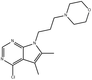 4-(3-(4-Chloro-5,6-dimethyl-7H-pyrrolo[2,3-d]pyrimidin-7-yl)propyl)morpholine Struktur