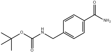 4-氨基甲酰基苄基氨基甲酸叔丁酯 结构式
