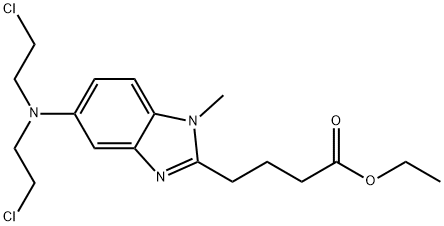 5-[bis-(2-Chloroethyl)amino]-1-methyl-1H-benzimidazole-2-butanoic acid ethyl ester Struktur