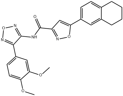 N-[4-(3,4-dimethoxyphenyl)-1,2,5-oxadiazol-3-yl]-5-(5,6,7,8-tetrahydronaphthalen-2-yl)-1,2-oxazole-3-carboxamide 结构式