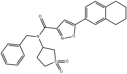 N-benzyl-N-(1,1-dioxidotetrahydrothiophen-3-yl)-5-(5,6,7,8-tetrahydronaphthalen-2-yl)-1,2-oxazole-3-carboxamide 结构式