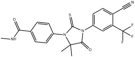 4-[3-(4-氰基-3-三氟甲基苯基)-5,5-二甲基-4-氧代-2-硫代咪唑烷-1-基]-N-甲基苯甲酰胺 结构式