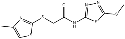 2-[(4-methyl-1,3-thiazol-2-yl)thio]-N-[5-(methylthio)-1,3,4-thiadiazol-2-yl]acetamide 结构式