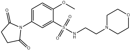 5-(2,5-dioxo-1-pyrrolidinyl)-2-methoxy-N-[2-(4-morpholinyl)ethyl]benzenesulfonamide 结构式