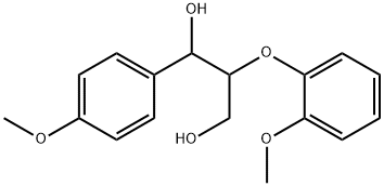 2-(2-メトキシフェノキシ)-1-(4-メトキシフェニル)プロパン-1,3-ジオール 化学構造式
