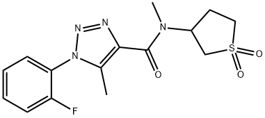 N-(1,1-dioxidotetrahydrothiophen-3-yl)-1-(2-fluorophenyl)-N,5-dimethyl-1H-1,2,3-triazole-4-carboxamide 结构式