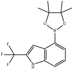 4-(4,4,5,5-tetramethyl-1,3,2-dioxaborolan-2-yl)-2-(trifluoromethyl)-1h-indole, 955978-84-4, 结构式