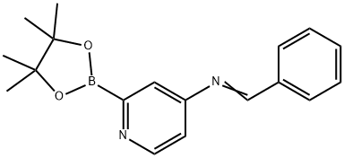 1-phenyl-N-(2-(4,4,5,5-tetramethyl-1,3,2-dioxaborolan-2-yl)pyridin-4-yl)methanimine Structure