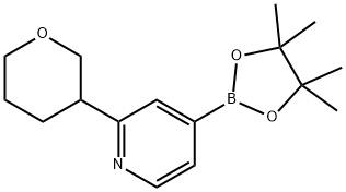 2-(tetrahydro-2H-pyran-3-yl)-4-(4,4,5,5-tetramethyl-1,3,2-dioxaborolan-2-yl)pyridine Struktur